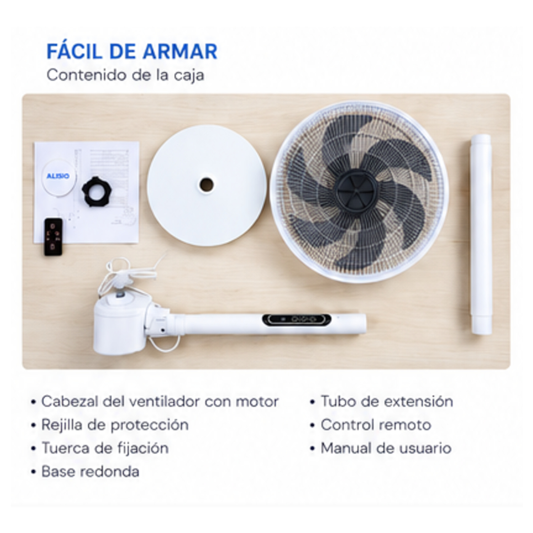 Ventilador Alisio Silencioso Control Remoto Pedestal AL240 5