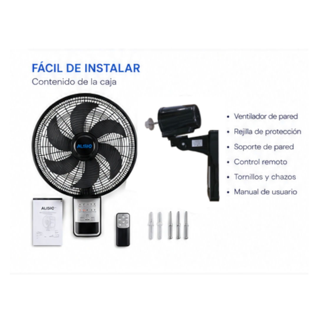 Ventilador Alisio Silencioso Control Remoto De Pared AL288 5