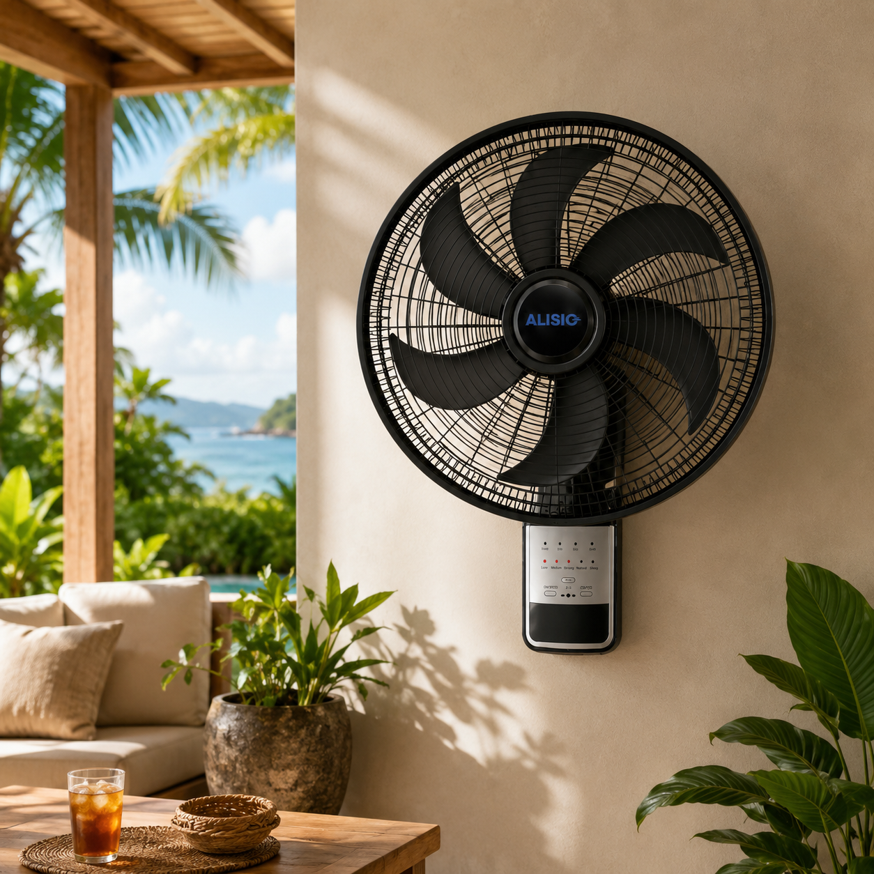 Ventilador Alisio Silencioso Control Remoto De Pared AL288 2