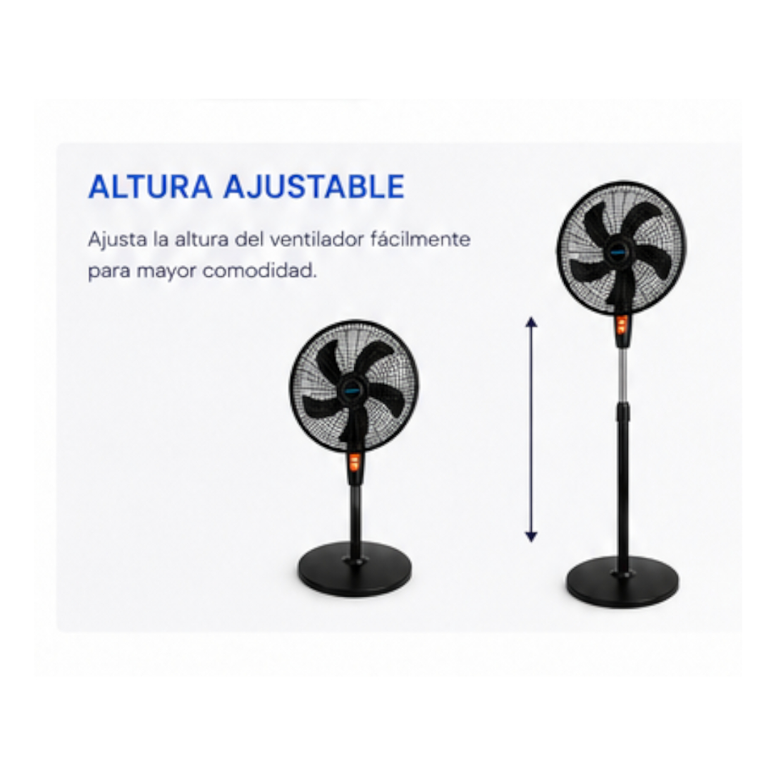 Ventilador Alisio Silencioso 3 Velocidades Pedestal AL295 4
