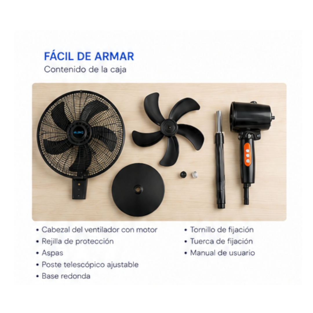 Ventilador Alisio Silencioso 3 Velocidades Pedestal AL295 5