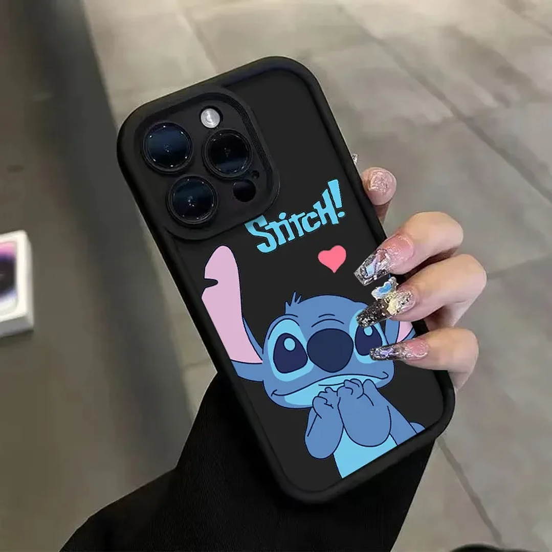 Stitch Happy Cute Phone Case For iPhone 16 15 14 13 12 11 Pro Max 7 8Plus XR XS Max Mini Anti Fall Shy Kawaii Soft Cover Cartoon 2