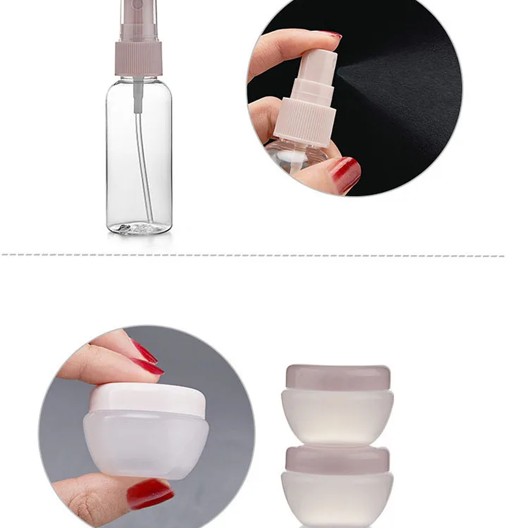 Perfume Bottle Set Refillable Spray Lotion Shampoo Shower Tube Bottling Refill Cosmetic Travel Liquid Container Portable Tool 24