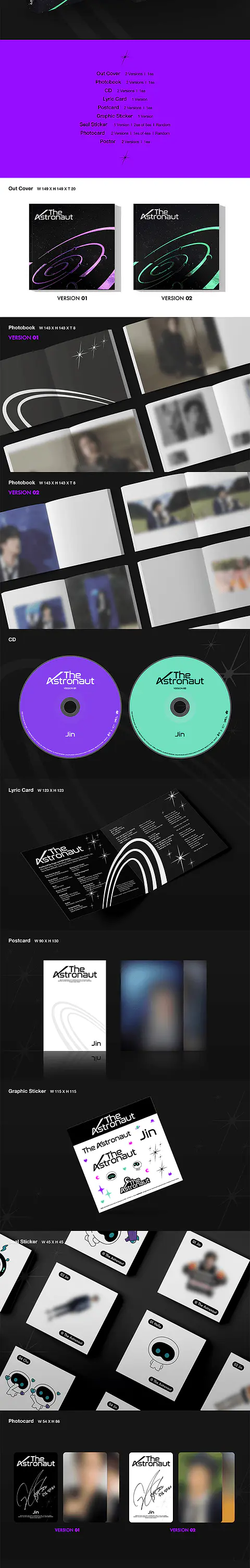 Jin (BTS) The Astronaut SET (2 versiones)