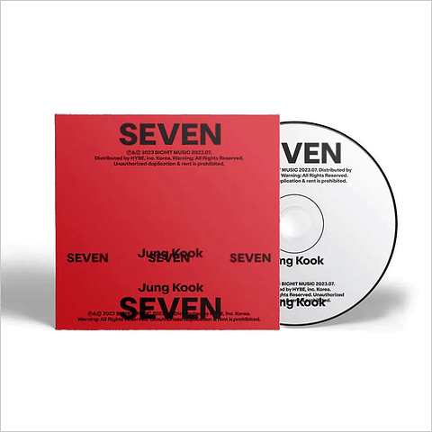 JK - Seven (feat. Latto) Single CD (versión rojo, negro y blanco)
