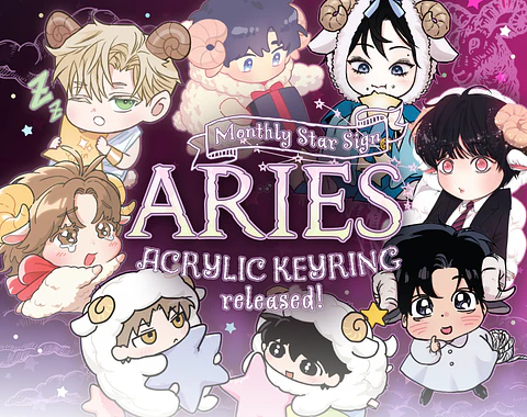 Monthly Star Sign - ARIES ACRYLIC KEYRING