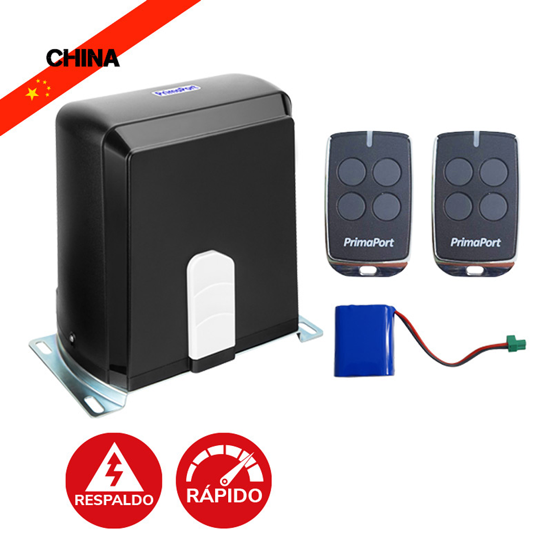 Kit Motor Corredera PrimaPort ROLLER1000DX 1000 kg 24V (24 m/min) con Batería 1