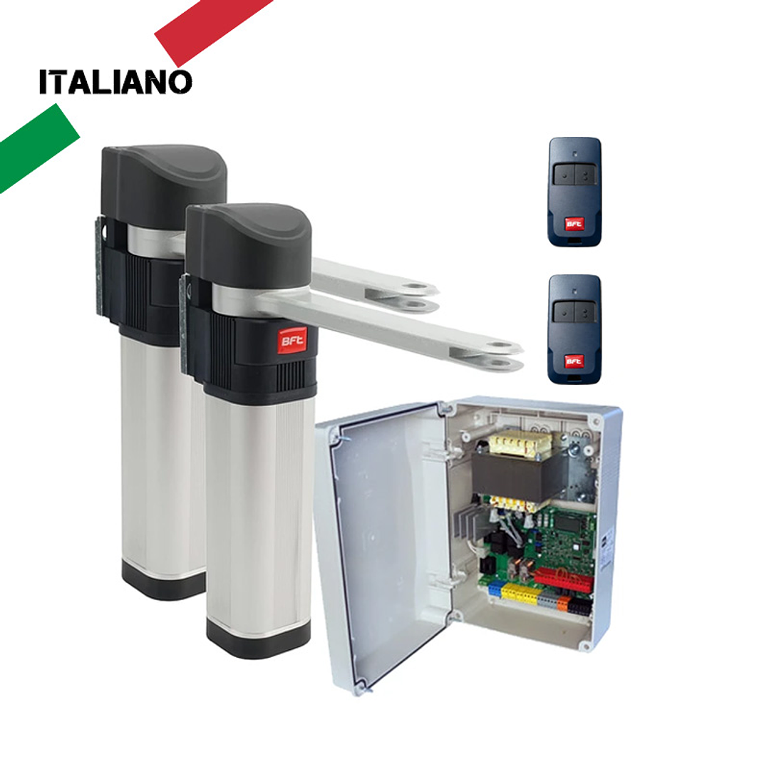 Kit Motor batiente BFT E 5 BT A12 con brazo liso 2 Hojas 1