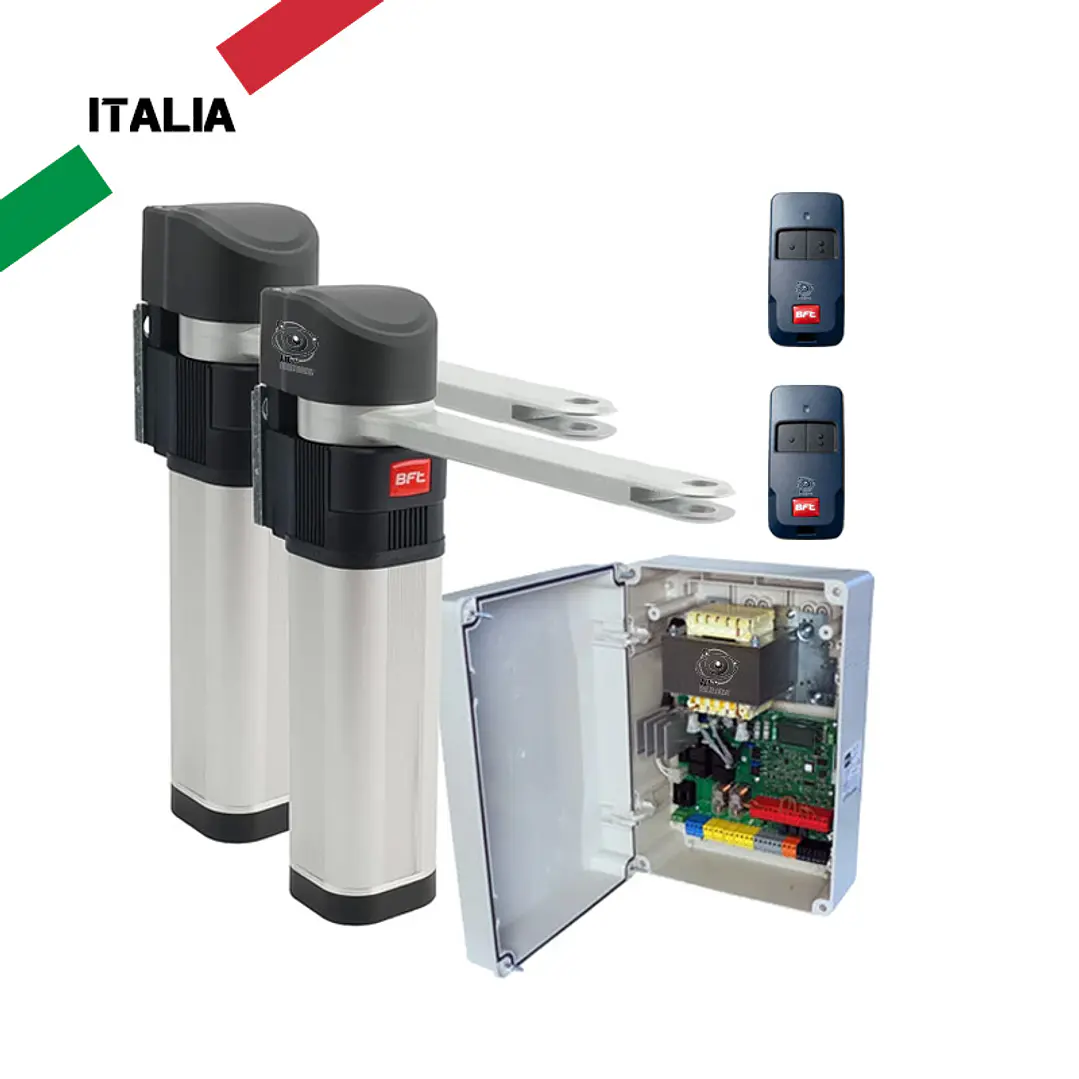 Kit Motor batiente BFT E 5 BT A12 con brazo liso 2 Hojas 1