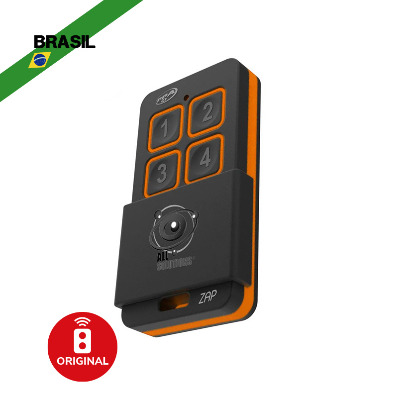 Control Remoto PPA ZAP 4 Canales Rolling Code - Negro/Naranjo