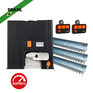 Kit Motor PPA DZ 2.2 Robust Brushless piñón Aluminio Industrial Z17 + 2TX controles remotos + 3 cremalleras industriales M6