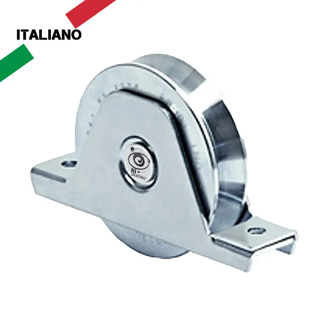 Ruedas para Portón Comunello Serie 336V - Diámetros de 90 a 140mm con Placa de Montaje Integrada 1