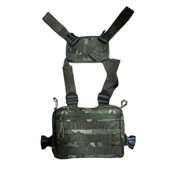 Bolso Táctico Tipo Pechera con Sistema Molle (Camo Verde) 1