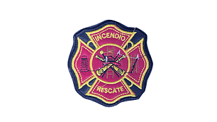 Parche Bordado de Bomberos – “Incendio y Rescate” | Emblema Táctico con Velcro