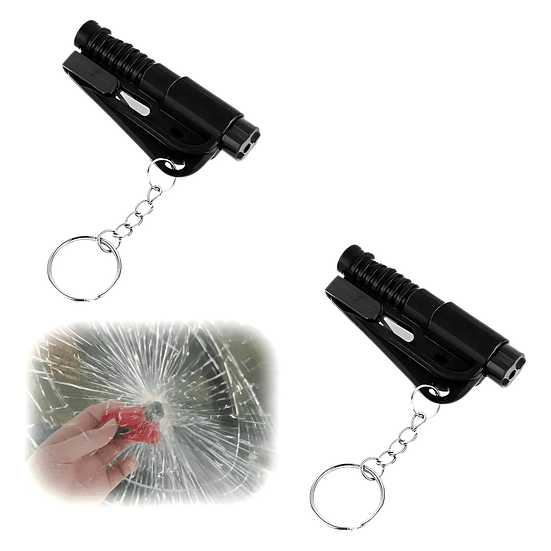 Llavero 2 en 1 Rompe Vidrios y Corta Cinturón de Emergencia 8