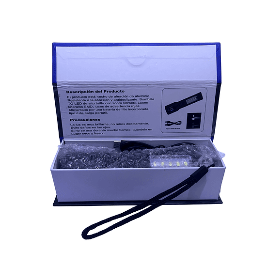 Linterna LED Recargable Largo Alcance Compacta Potente  7