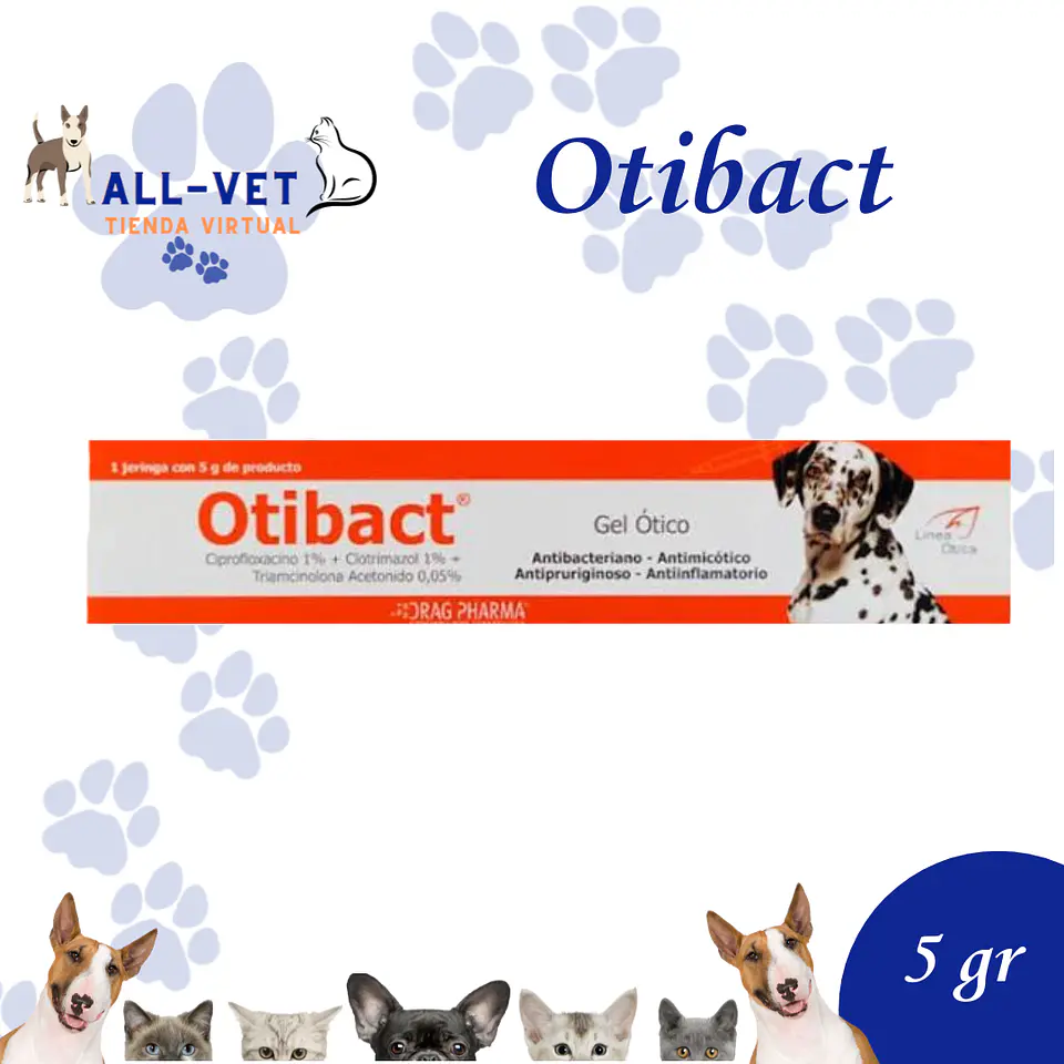 Otibact Gel Ótico 5 grs  / Venta con Receta Médica 1