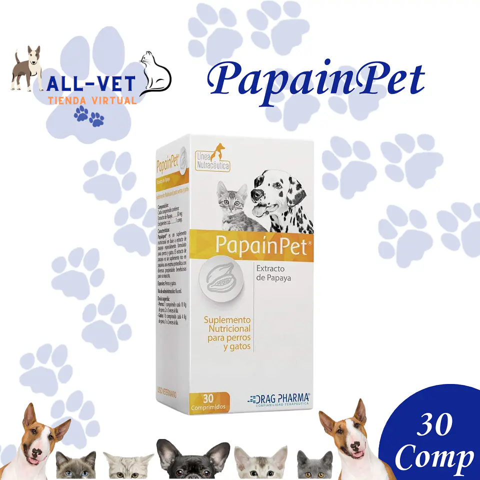 Papainpet 30 Comprimidos 1