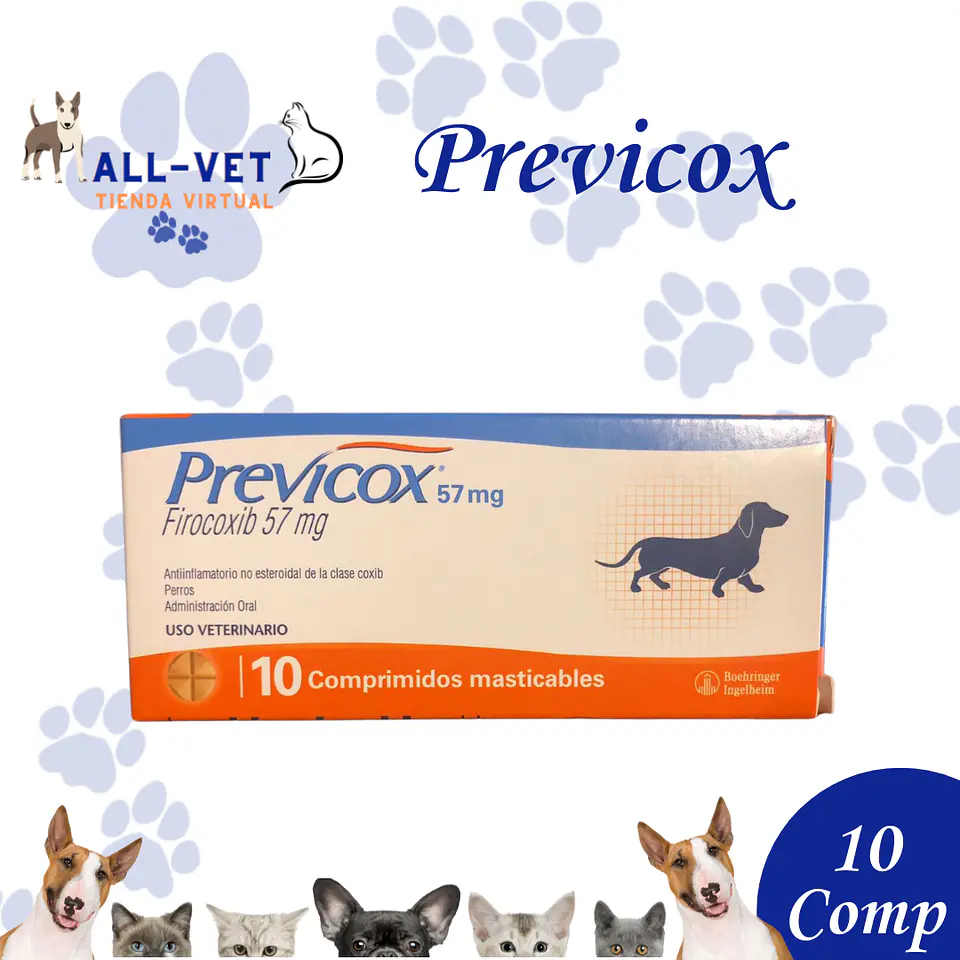 Previcox 57 mg 10 Comprimidos Masticables 1