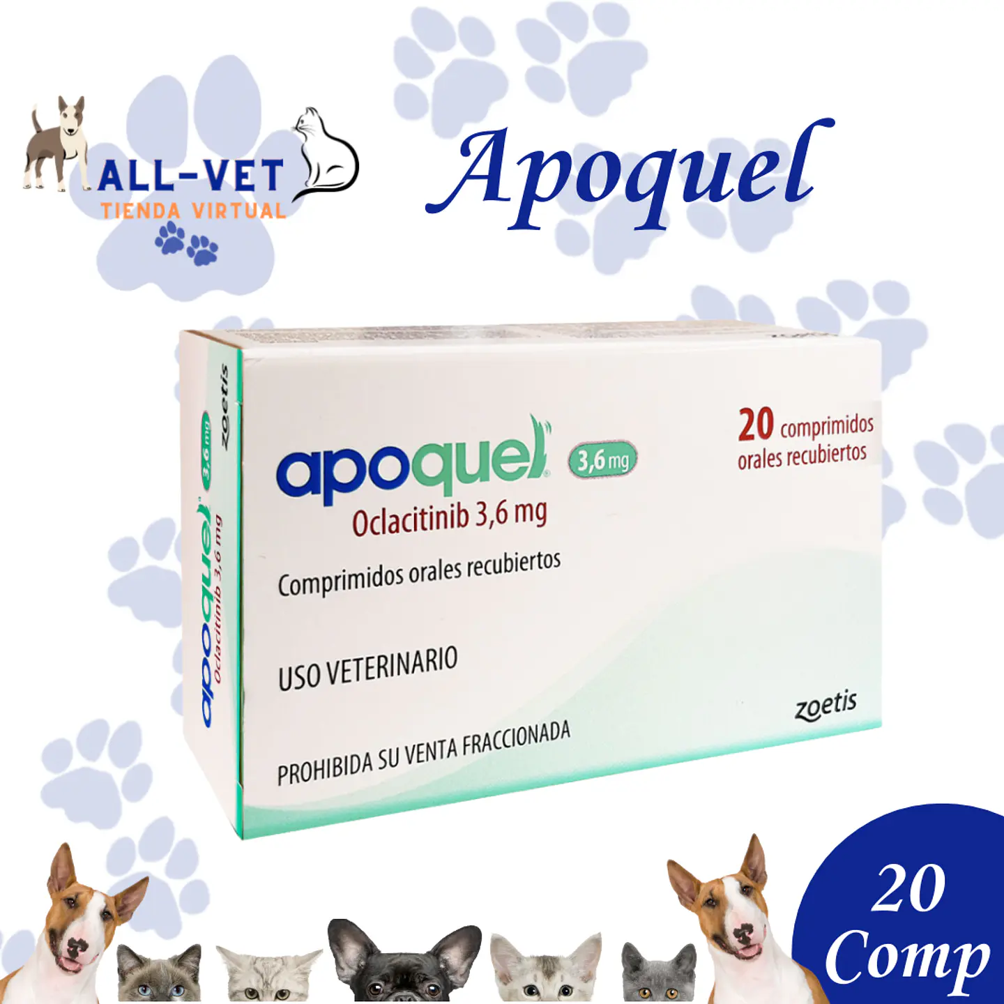 Apoquel 3,6 mg 20 Comprimidos  1