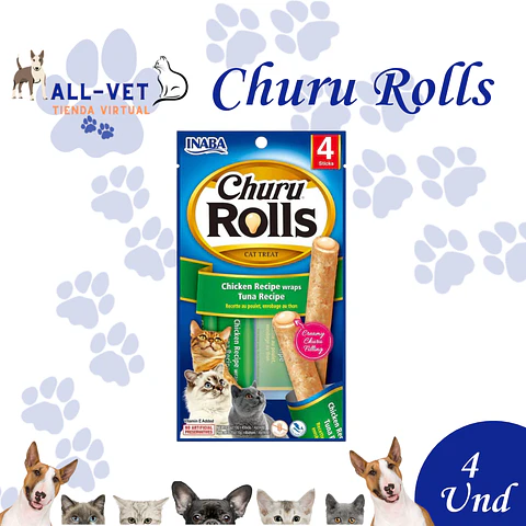 Churu Rolls Cat Tuna Recipe (Contenido: 4 tubos)