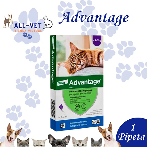 Advantage Gatos de 4 a 8 Kg