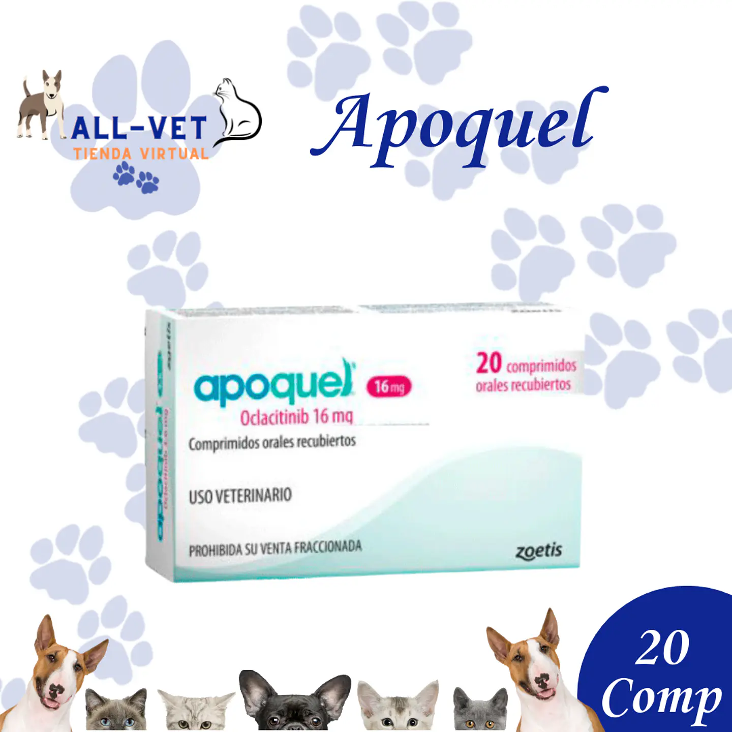 Apoquel 16 mg 20 Comprimidos 1