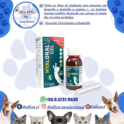 Hyaloral Gel Cachorros y Gatos 50 ml