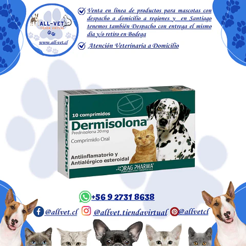 Dermisolona  20 mg 10 Comprimidos / Venta con Receta Médica