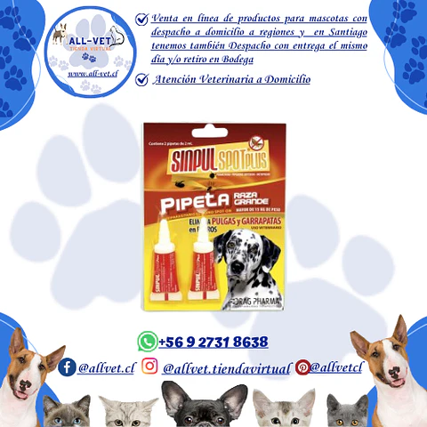 Sinpul Spot Plus Raza Grande 2 Pipetas