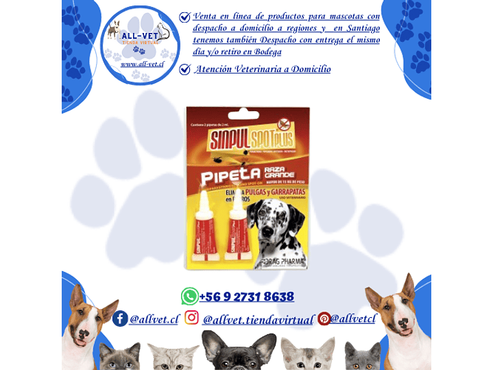 Sinpul Spot Plus Raza Grande 2 Pipetas 1