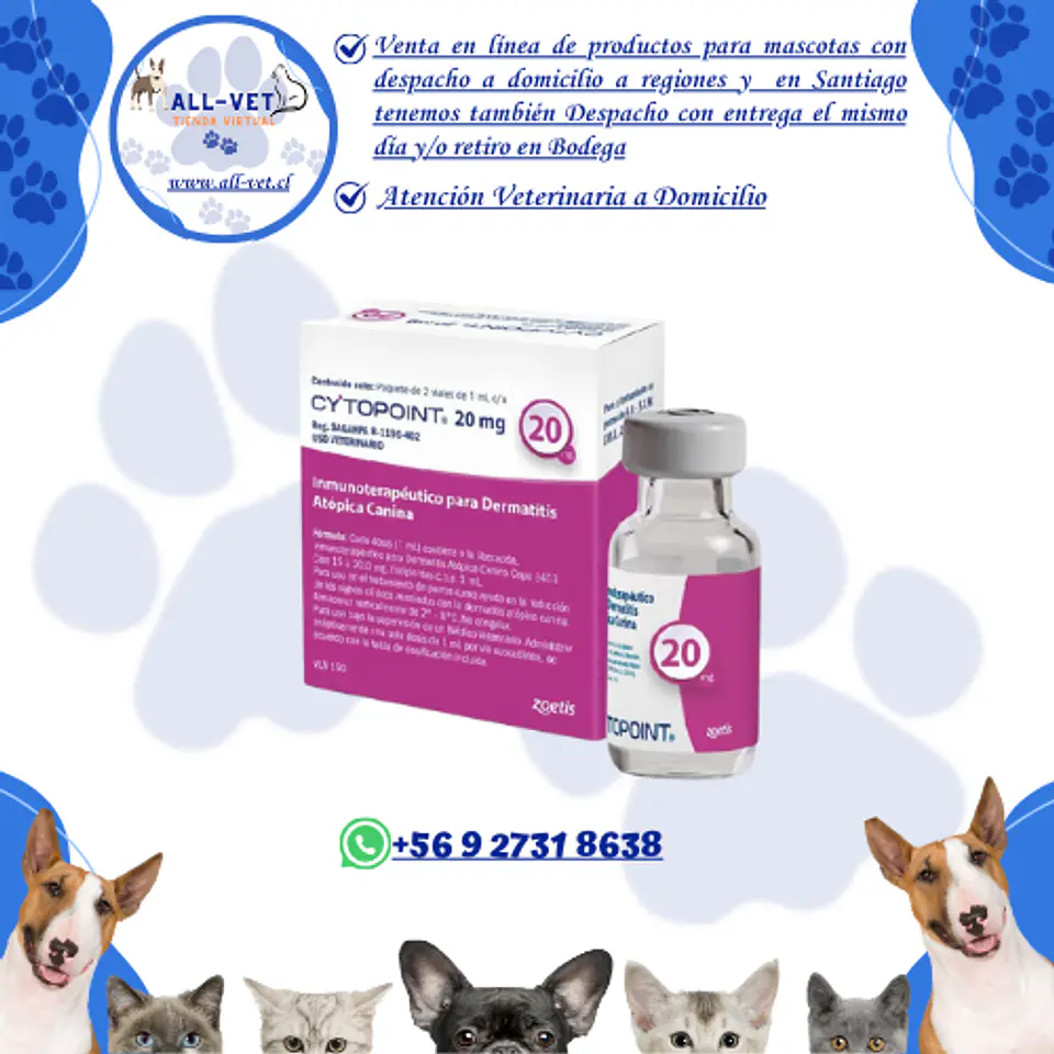 Cytopint 20 mg Perros Medianos-Pequeños 1
