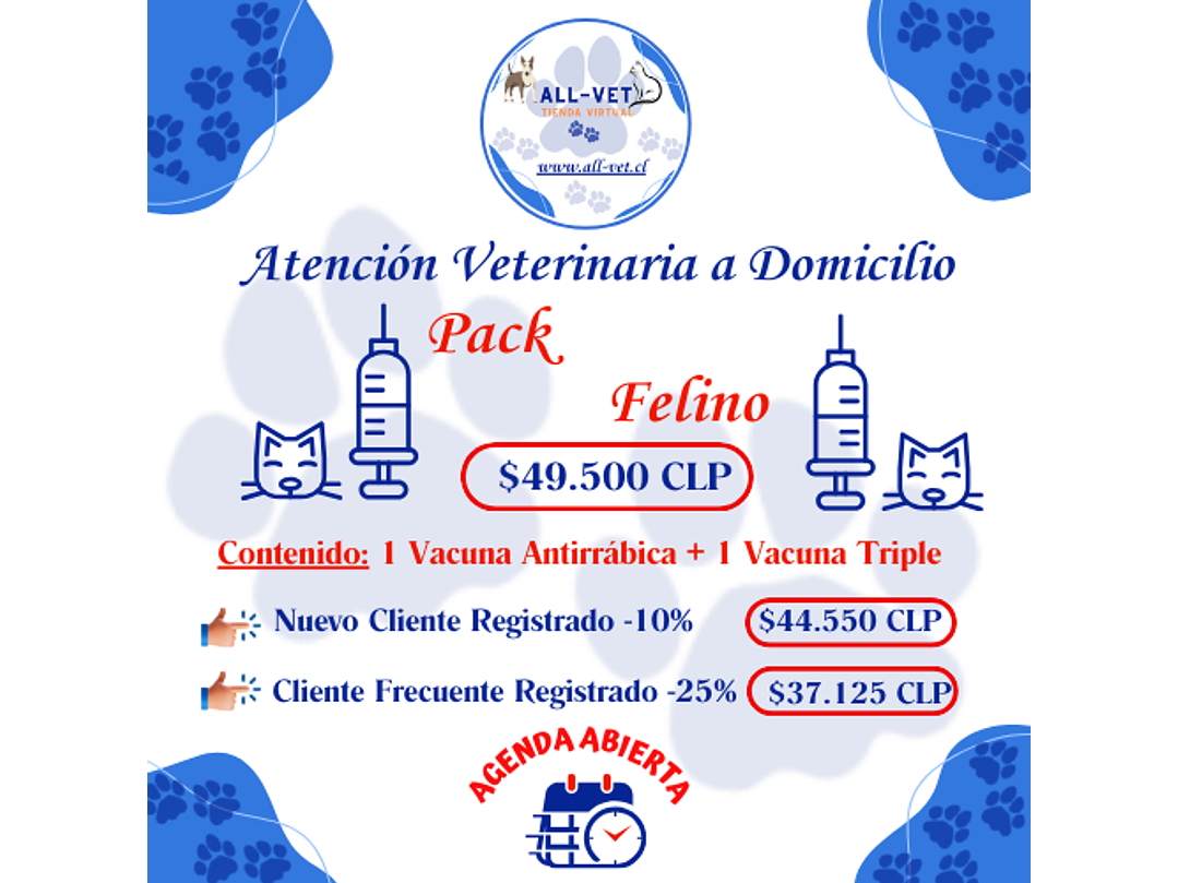 Pack de Vacunas Felinas a Domicilio en Santiago - Con Agenda en Línea 1