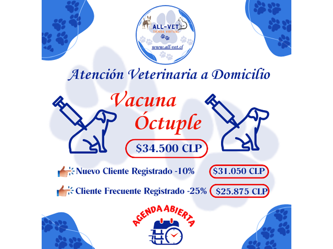 Vacuna Octuple Canina a Domicilio en Santiago - Con Agenda en Línea 1