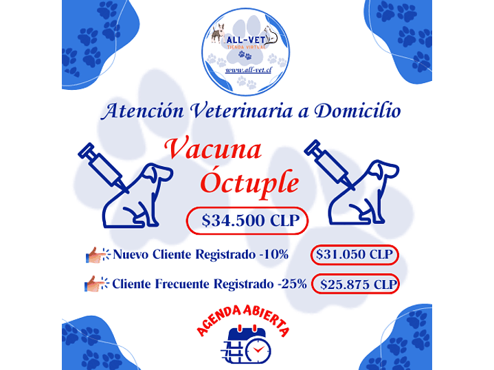 Vacuna Octuple Canina a Domicilio en Santiago - Con Agenda en Línea 1