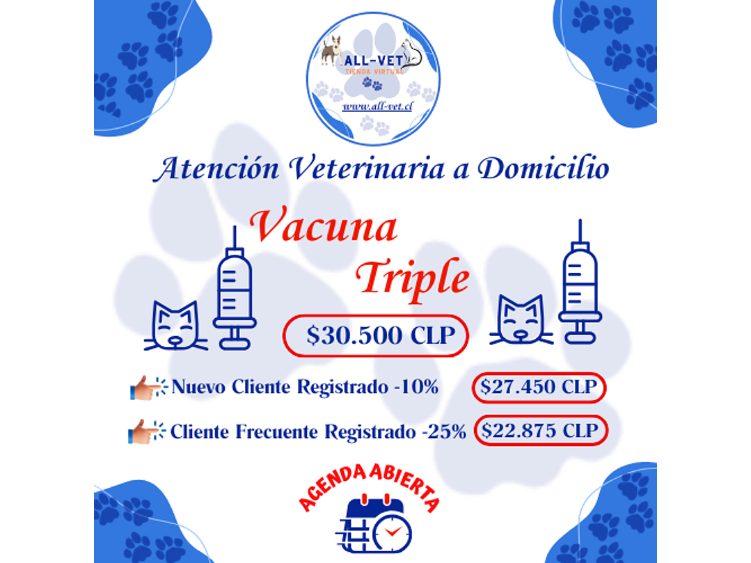 Vacuna Triple Felina a Domicilio en Santiago - Con Agenda en Línea 1