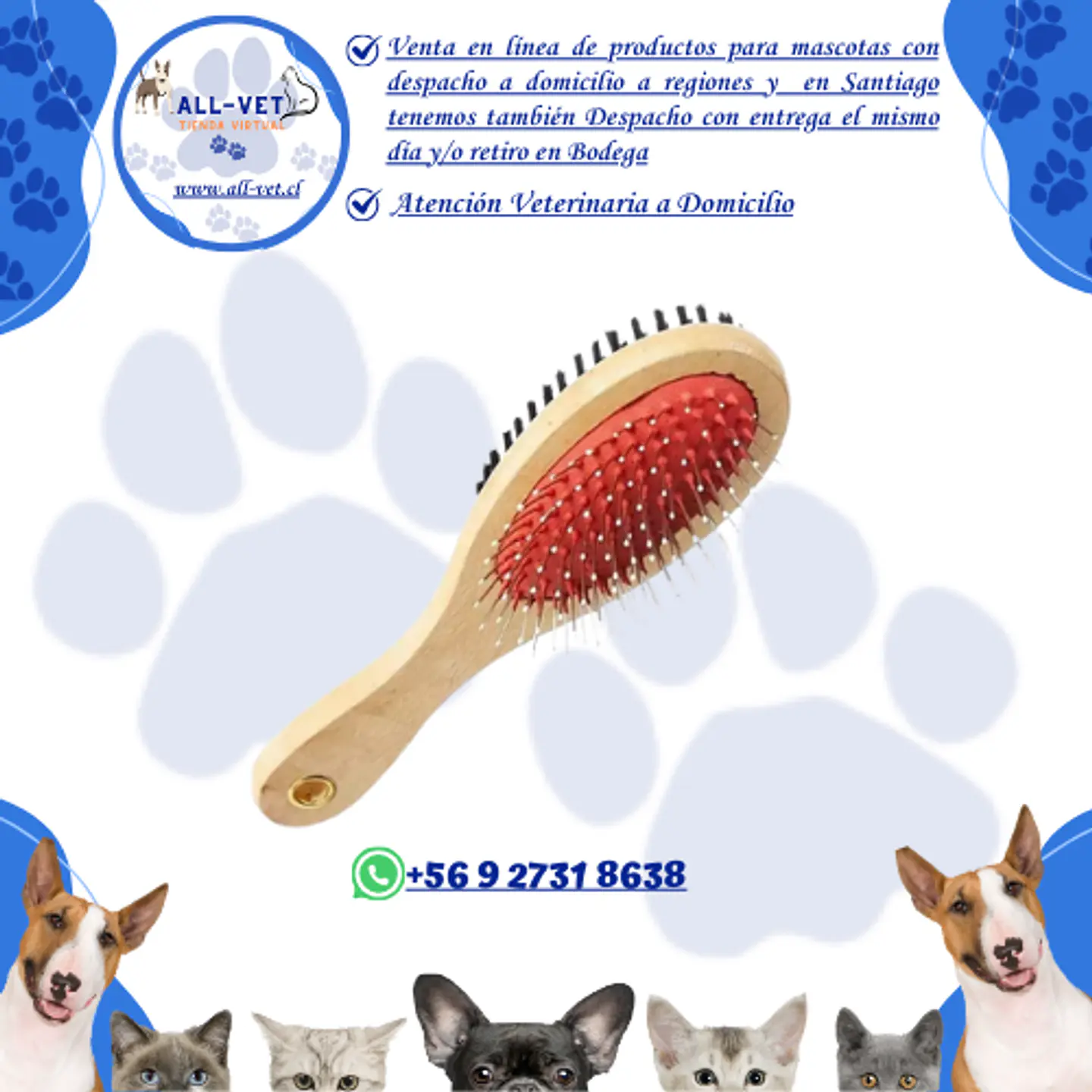Cepillo Doble Cara para Mascotas 1
