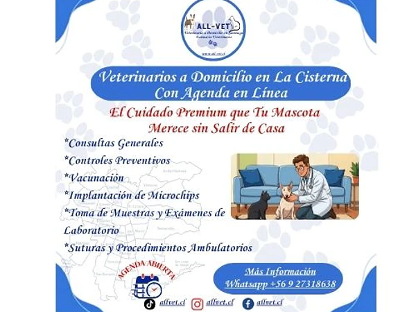 <b><h2>Veterinarios a Domicilio en La Cisterna</b>