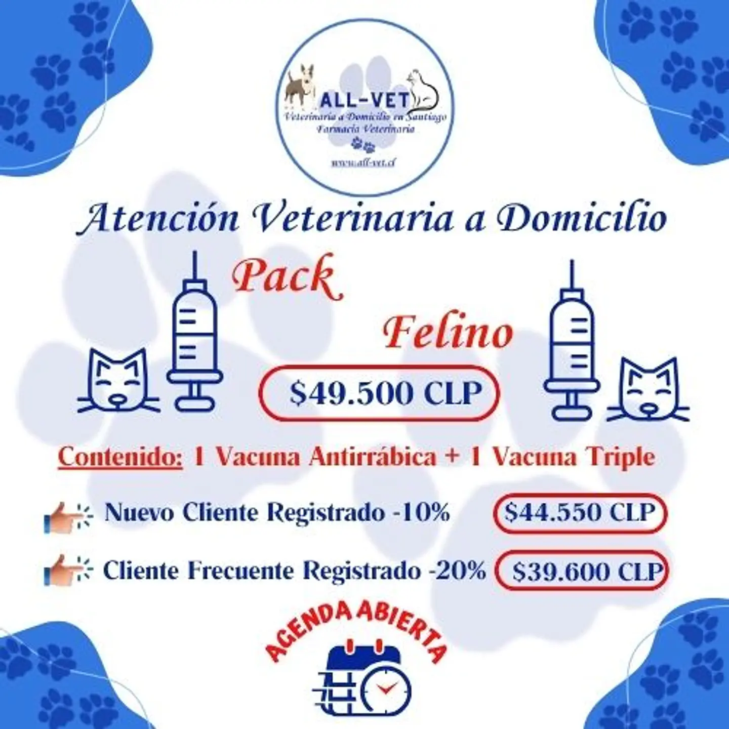 Pack de Vacunas Felinas a Domicilio en Santiago - Con Agenda en Línea 1