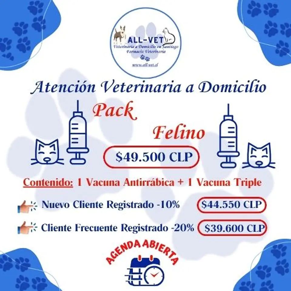 Pack de Vacunas Felinas a Domicilio en Santiago - Con Agenda en Línea 1