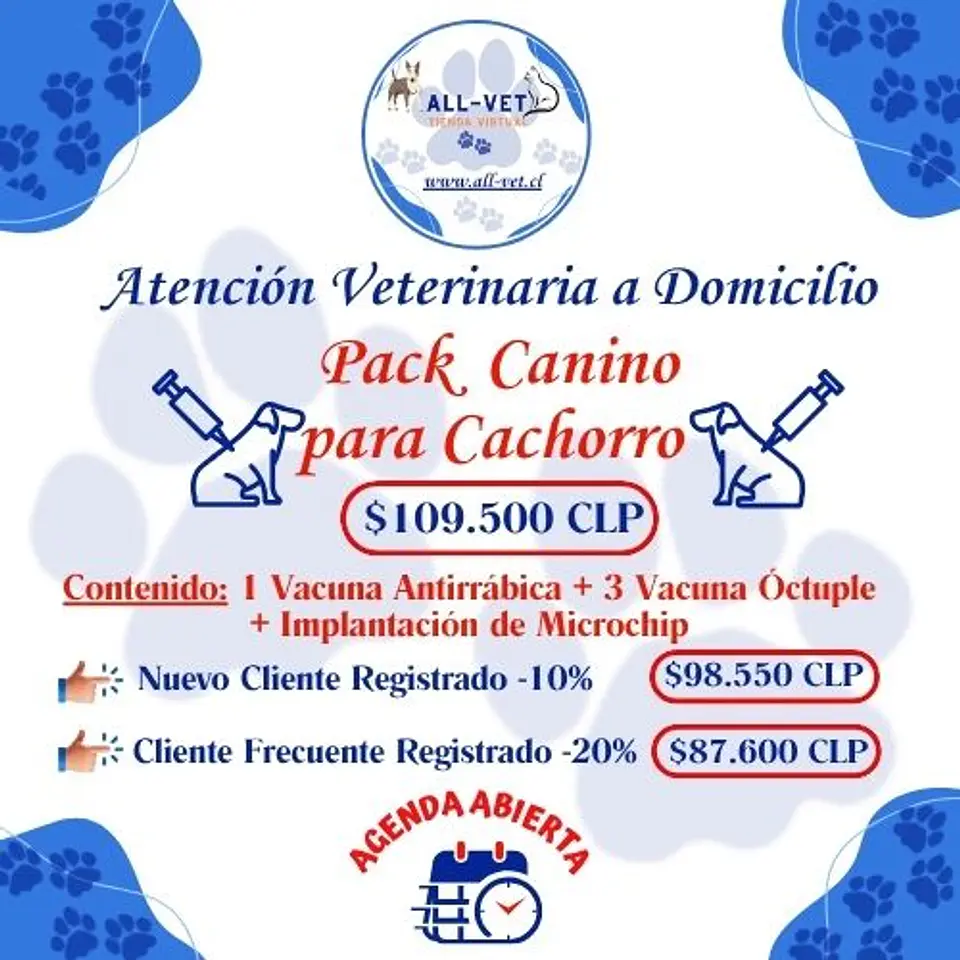Pack Canino para Cachorros a Domicilio en Santiago - Con Agenda en Línea 1
