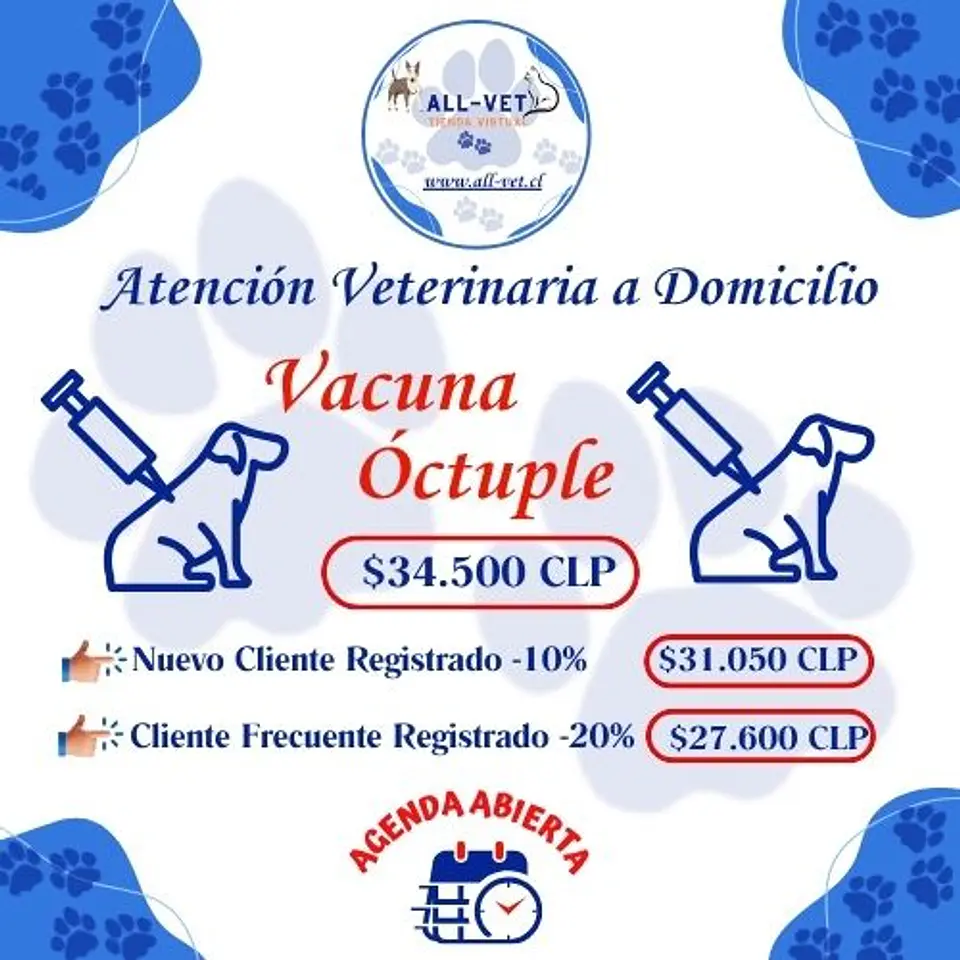 Vacuna Octuple Canina a Domicilio en Santiago - Con Agenda en Línea 1