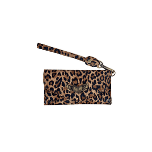 Billetera de cuero texturizado print 