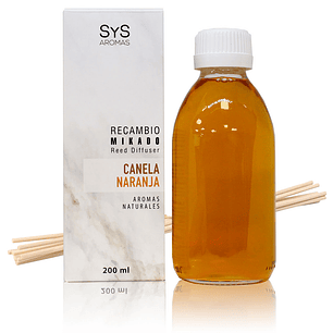 Recarga aroma canela naranja, 200ml (incluye varillas)