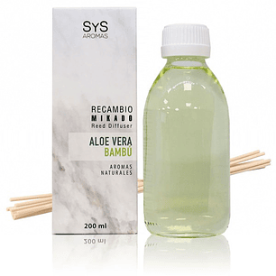Recarga Aroma Aloe Vera & Bambú – 200 ml (Incluye varitas)
