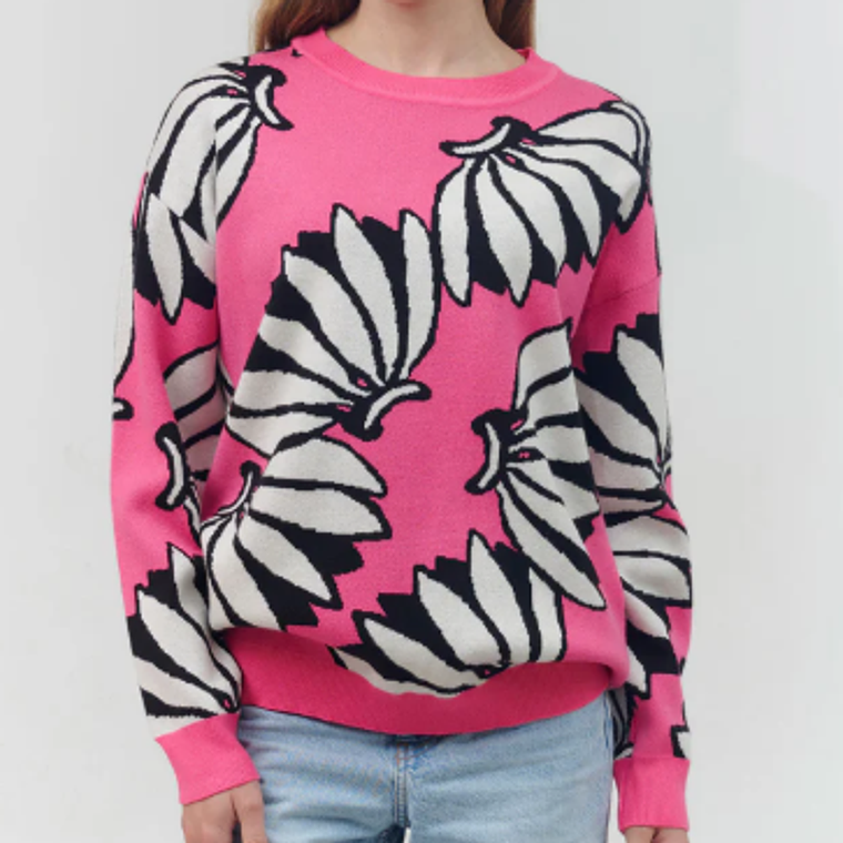 Suéter marca Guinda estándar modelo Hojas blancas  1