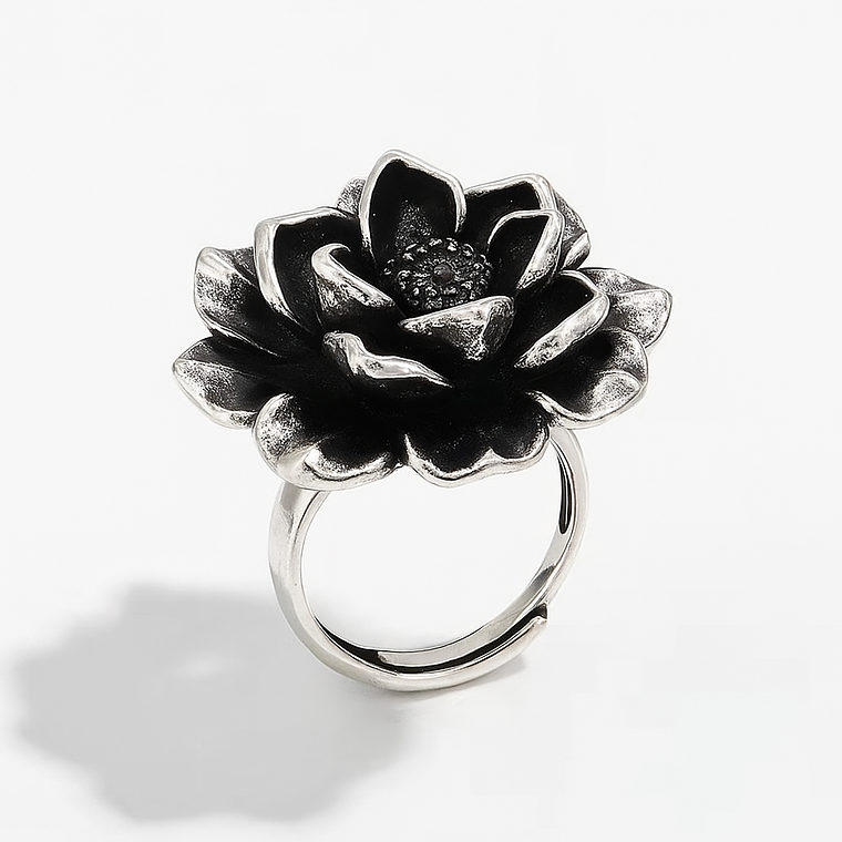 Anillo Flor de Loto Plata 925 2