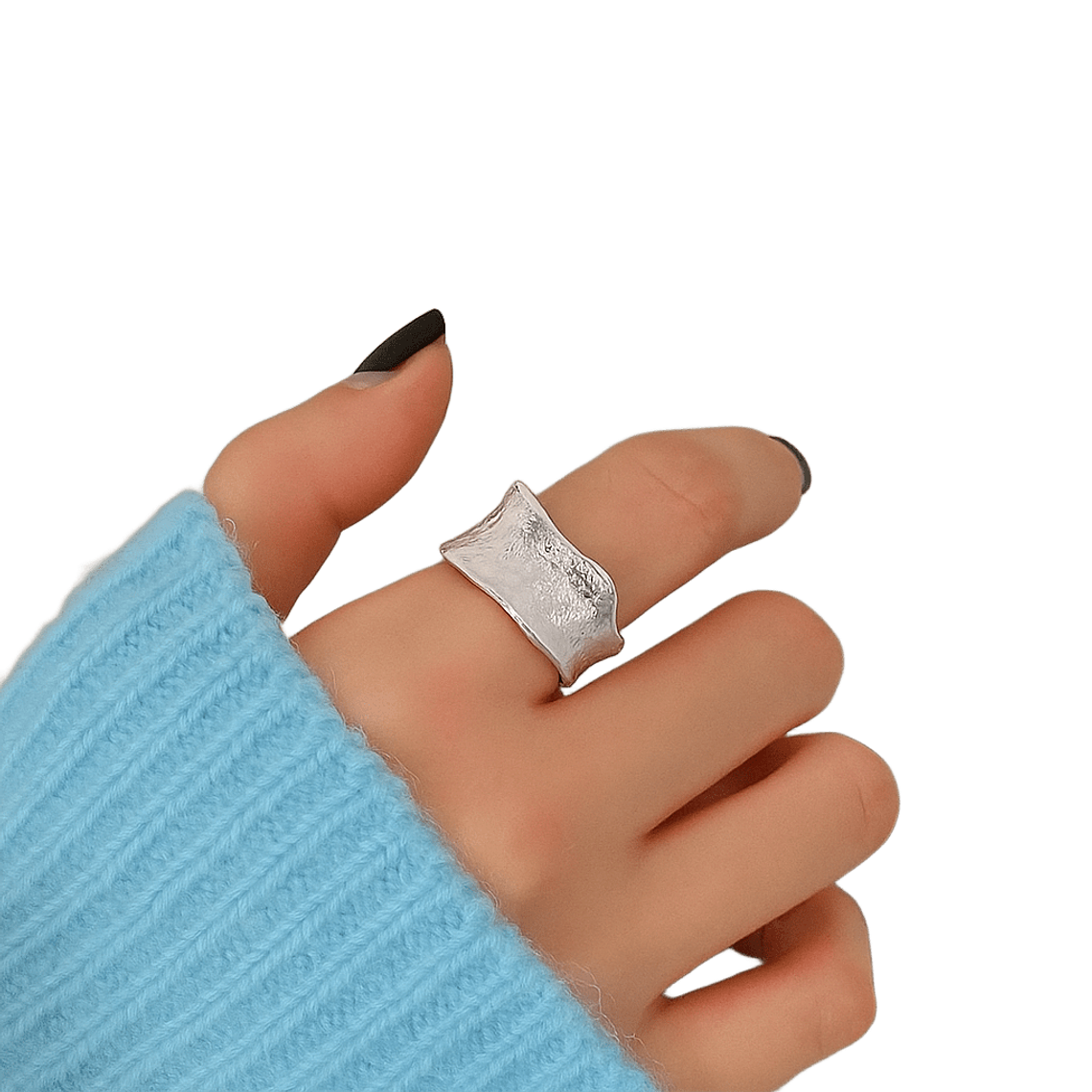 Anillo Textura Orgánica Plata 925 1