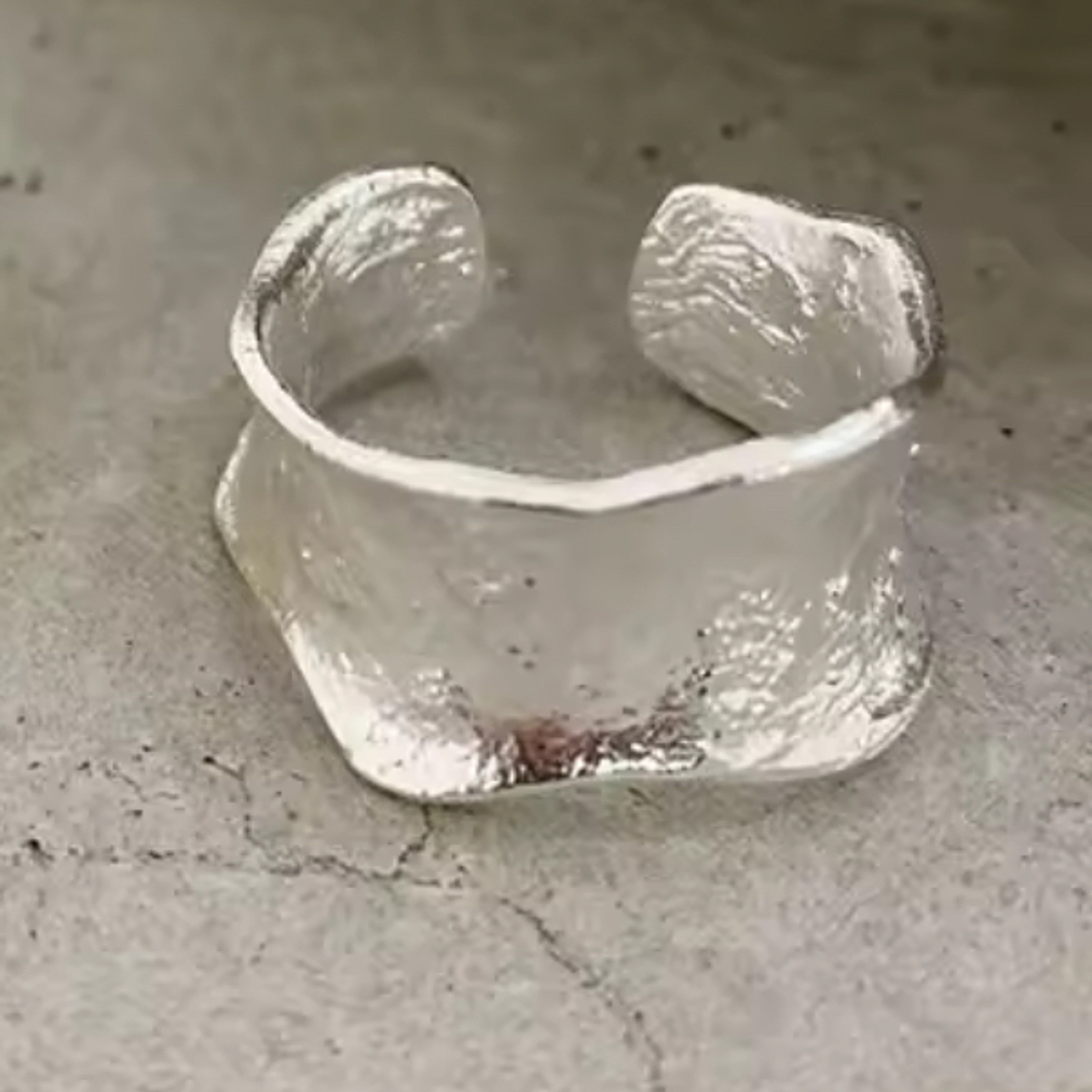Anillo Textura Orgánica Plata 925 2