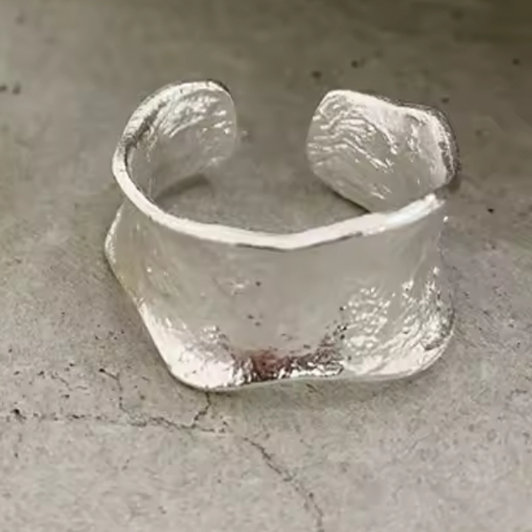 Anillo Textura Orgánica Plata 925 2